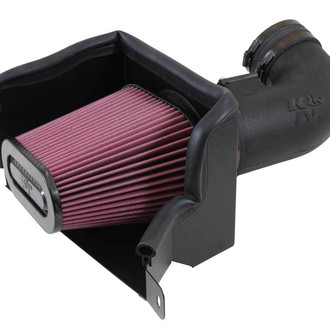 K&N® - 63 Series AirCharger® Black Cold Air Intake System with Red Filter