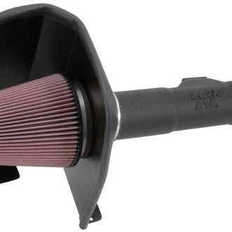 K&N® - 63 Series AirCharger® High-Density Polyethylene Black Cold Air Intake System with Red Filter