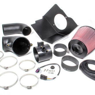 K&N® - 63 Series AirCharger® High-Density Polyethylene Black Cold Air Intake System with Red Filter