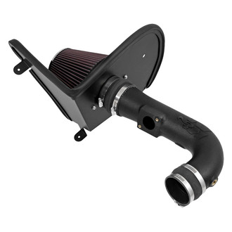 K&N® - 63 Series AirCharger® High-Density Polyethylene Black Cold Air Intake System with Red Filter