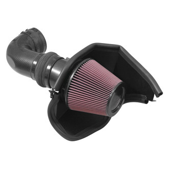 K&N® - 63 Series AirCharger® Carbon Fiber Black Cold Air Intake System with Red Filter