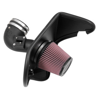 K&N® - 63 Series AirCharger® High-Density Polyethylene Black Cold Air Intake System with Red Filter