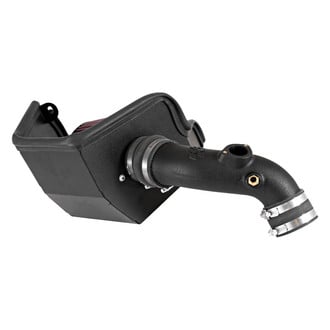 K&N® - 63 Series AirCharger® High-Density Polyethylene Black Cold Air Intake System with Red Filter