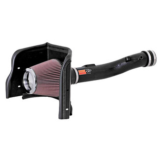 K&N® - 63 Series AirCharger® High-Density Polyethylene Black Cold Air Intake System with Red Filter