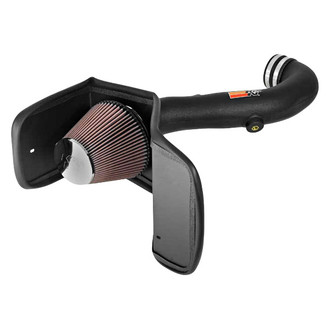 K&N® - 63 Series AirCharger® High-Density Polyethylene Black Cold Air Intake System with Red Filter