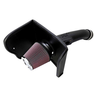 K&N® - 63 Series AirCharger® High-Density Polyethylene Black Cold Air Intake System with Red Filter