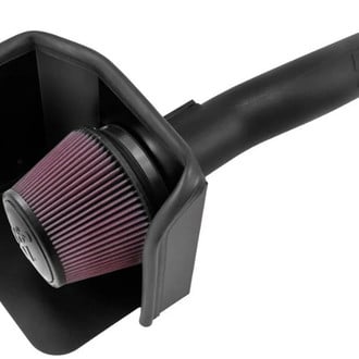 K&N® - 63 Series AirCharger® High-Density Polyethylene Black Cold Air Intake System with Red Filter