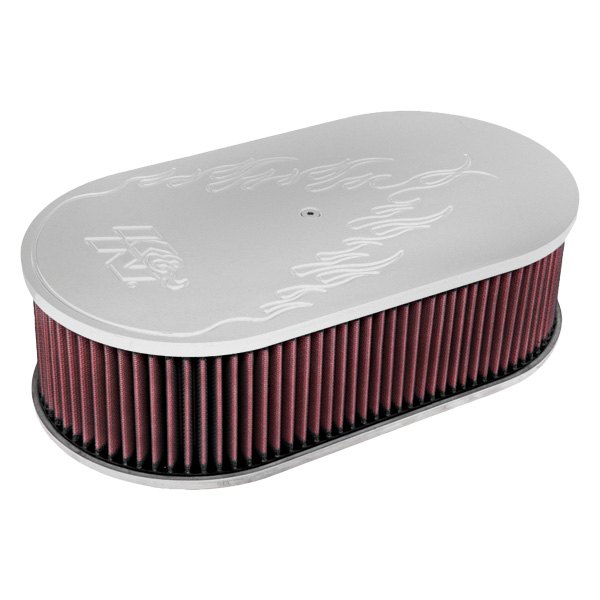 K&N® 66 Series Custom Complete Oval Red Air Cleaner Assembly