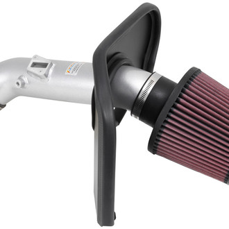K&N® - 69 Series Typhoon® Aluminum Silver Cold Air Intake System with Red Filter