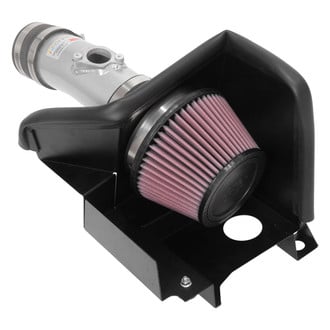 K&N® - 69 Series Typhoon Aluminum Silver Cold Air Intake System with Red Filter