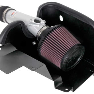 K&N® - 69 Series Typhoon Aluminum Silver Cold Air Intake System with Red Filter