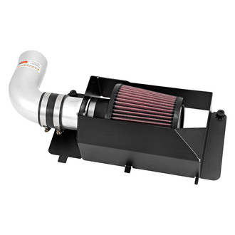 K&N® - 69 Series Typhoon® Aluminum Silver Cold Air Intake System with Red Filter