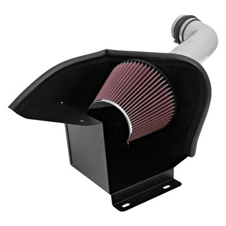 K&N® - 69 Series Typhoon® Aluminum Silver Cold Air Intake System with Red Filter