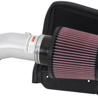 K&N® - 69 Series Typhoon® Aluminum Silver Cold Air Intake System with Red Filter