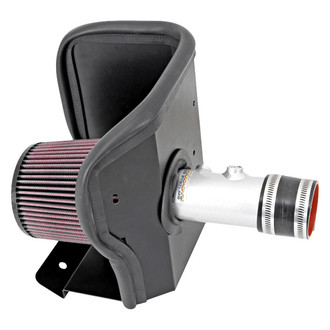 K&N® - 69 Series Typhoon® Aluminum Silver Cold Air Intake System with Red Filter