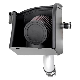 K&N® - 69 Series Typhoon® Aluminum Silver Cold Air Intake System with Red Filter