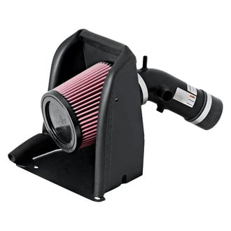 K&N® - 69 Series Typhoon® Aluminum Textured Black Cold Air Intake System with Red Filter