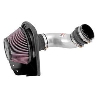 K&N® - 69 Series Typhoon® Aluminum Silver Cold Air Intake System with Red Filter