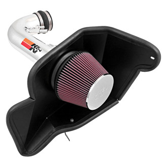 K&N® - 69 Series Typhoon® Aluminum Polished Cold Air Intake System with Red Filter