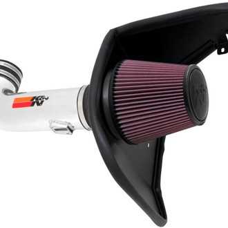K&N® - 69 Series Typhoon® Aluminum Polished Cold Air Intake System with Red Filter
