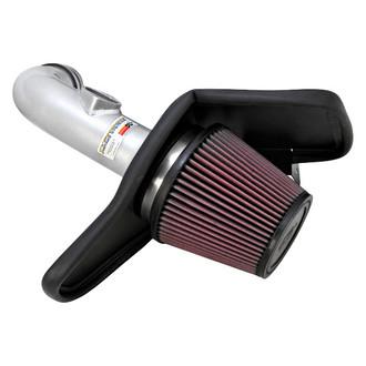 K&N® - 69 Series Typhoon® Aluminum Silver Cold Air Intake System with Red Filter