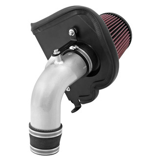 K&N® - 69 Series Typhoon® Aluminum Silver Cold Air Intake System with Red Filter
