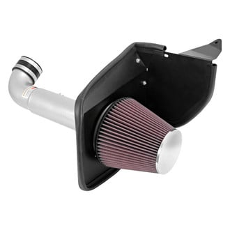K&N® - 69 Series Typhoon® Aluminum Silver Cold Air Intake System with Red Filter