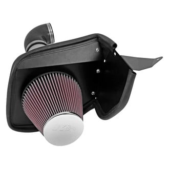 K&N® - 69 Series Typhoon® Aluminum Silver Cold Air Intake System with Red Filter