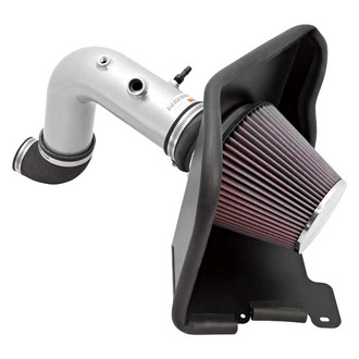 K&N® - 69 Series Typhoon® Aluminum Silver Cold Air Intake System with Red Filter