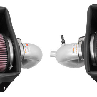 K&N® - 69 Series Typhoon® Aluminum Silver Cold Air Intake System with Red Filter