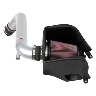 K&N® - 69 Series Typhoon Aluminum Silver Cold Air Intake System with Red Filter