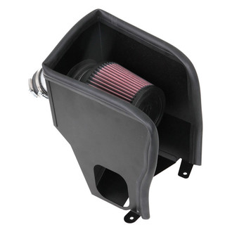 K&N® - 69 Series Typhoon Aluminum Silver Cold Air Intake System with Red Filter
