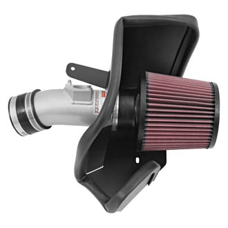K&N® - 69 Series Typhoon® Aluminum Silver Cold Air Intake System with Red Filter