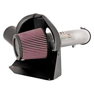 K&N® - 69 Series Typhoon® Aluminum Silver Cold Air Intake System with Red Filter