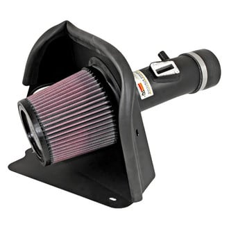 K&N® - 69 Series Typhoon® Aluminum Black Cold Air Intake System with Red Filter