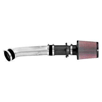 K&N® - 69 Series Typhoon® Aluminum Silver Short Ram Air Intake System with Red Filter