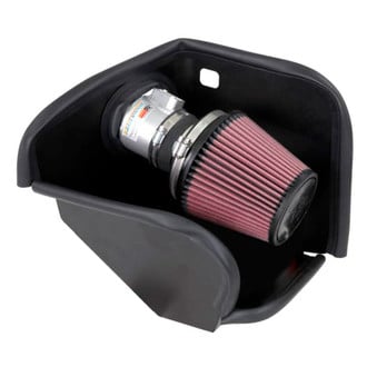 K&N® - 69 Series Typhoon Aluminum Silver Cold Air Intake System with Red Filter