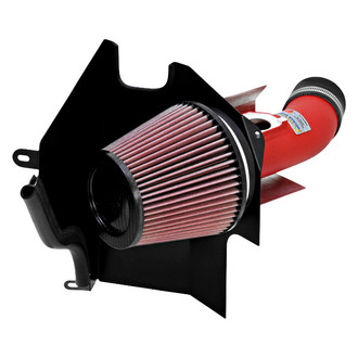 K&N® - 69 Series Typhoon® Aluminum Wrinkle Red Cold Air Intake System with Red Filter