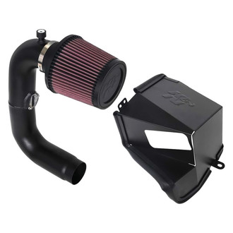 K&N® - 69 Series Typhoon Aluminum Black Cold Air Intake System with Red Filter