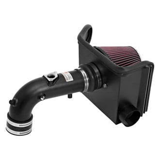 K&N® - 69 Series Typhoon® Aluminum Black Cold Air Intake System with Red Filter