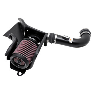 K&N® - 69 Series Typhoon® Aluminum Textured Black Cold Air Intake System with Red Filter