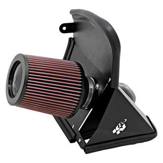 K&N® - 69 Series Typhoon® Aluminum Black Cold Air Intake System with Red Filter