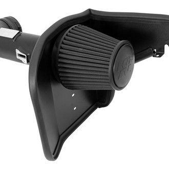 K&N® - 71 Series Blackhawk Induction® Aluminum Black Powder Coated Cold Air Intake System with Black Filter