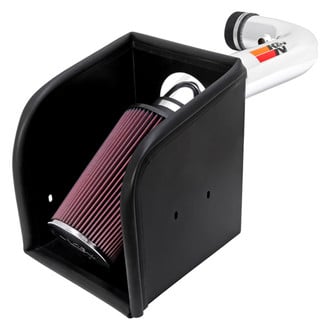 K&N® - 77 Series High-Flow Performance Aluminum Polished Cold Air Intake System with Red Filter
