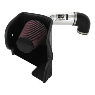 K&N® - 77 Series High-Flow Performance Aluminum Polished Cold Air Intake System with Red Filter