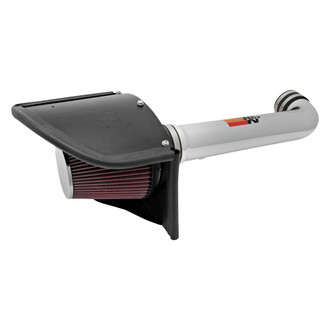 K&N® - 77 Series High-Flow Performance Aluminum Polished Cold Air Intake System with Red Filter