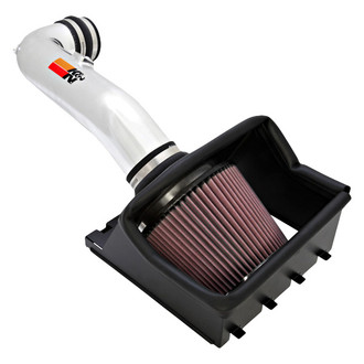 K&N® - 77 Series High-Flow Performance Aluminum Polished Cold Air Intake System with Red Filter