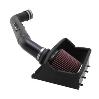K&N® - 77 Series High-Flow Performance Aluminum Wrinkle Black Cold Air Intake System with Red Filter