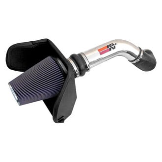 K&N® - 77 Series High-Flow Performance Aluminum Polished Cold Air Intake System with Red Filter