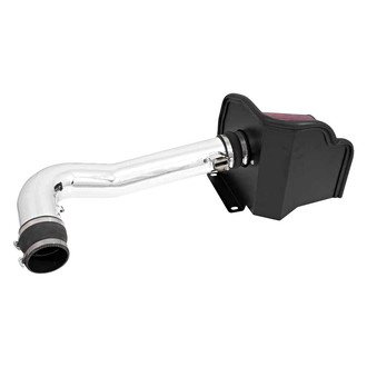 K&N® - 77 Series High-Flow Performance Aluminum Bright Aluminized Cold Air Intake System with Red Filter